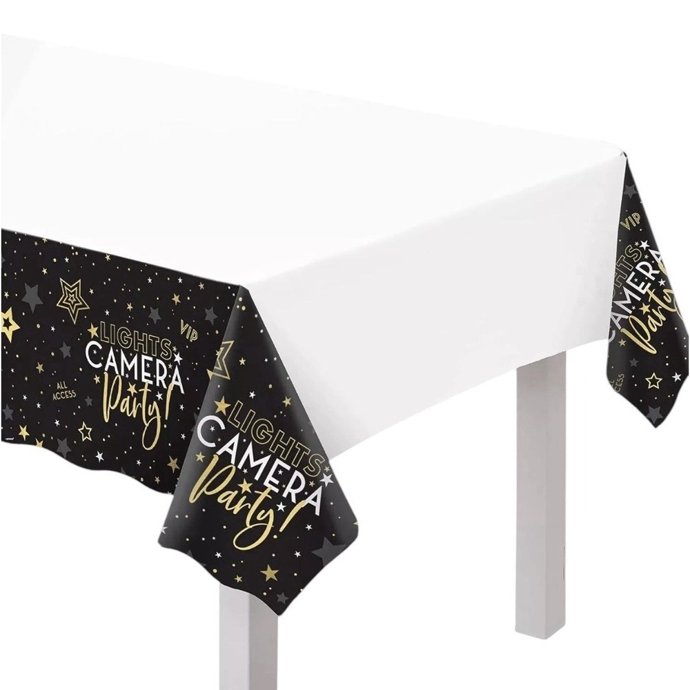 Awards Night Plastic Tablecloth 54" x 102" Hollywood Awards Night Party Prom